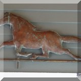 D56. Copper horse weathervane decoration. 19”h x 33”w - $75 